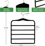 Pants Hangers Space Saving,5P Scarf Hangers for Closet Organizers and Storage,Non Slip Velvet Hanger for Closet Organizer,College Dorm Room Essentials,Heavy Duty Organization and Storage Jean Hangers - Image 3