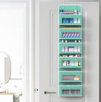 Simple Houseware 6 Clear Pocket Over Door Hanging Organizer, Turquoise - Image 5