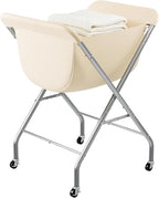 ELYKEN Laundry Basket with Wheels, Collapsible Laundry Hamper, Cream by ELYKEN