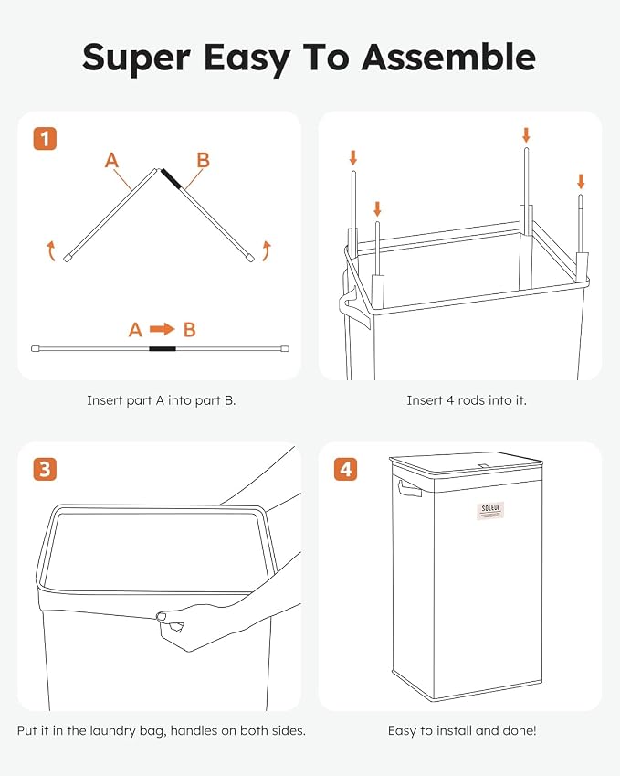 SOLEDI 100L Laundry Hamper with Lid, Large Collapsible Laundry Basket - Image 6