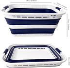 SAMMART 42L (11 Gallons) Collapsible Plastic Laundry Basket - Foldable Pop Up Storage Container/Organizer - Portable Washing Tub - Space Saving Hamper/Basket [BPA Free] (White/Starry Blue) - Image 9
