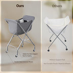 ELYKEN Laundry Basket with Wheels, Collapsible Laundry Hamper, Gray - Image 6