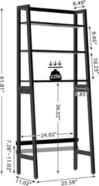 MallKing Over-The-Toilet Storage Rack, Wooden 3-Tier Over-The-Toilet Storage Rack Bathroom Space Saver Organizer, Freestanding Above Toilet with Toilet Paper Holder and Hooks (Black) - Image 2