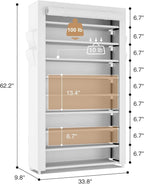 LANTEFUL Shoe Rack with Covers 10 Tier Tall Shoe Rack Organizer Large Capacity Shoe Shelf Storage 40 Pairs Space Saving Free Standing Shoe Storage Organizer for Closet, Entryway, Dorm, White - Image 3