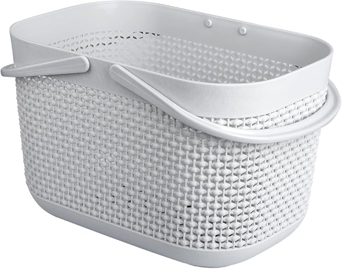 Plastic Portable Shower Caddy Basket, Storage Organizer, Grey, 2 Pack - Image 5
