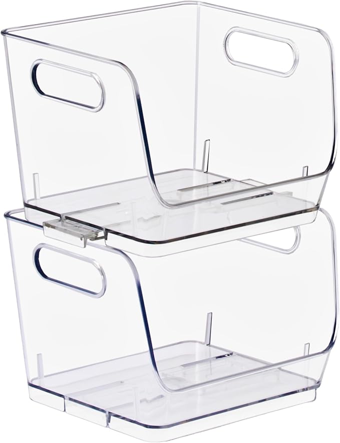 Sorbus Clear Pantry Organizer with Stackable Storage Bins, Open Front by Sorbus