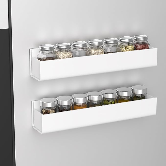 PMMASTO 2-Pack White Acrylic Spice Rack Organizers for Cabinet Doors - Image 3