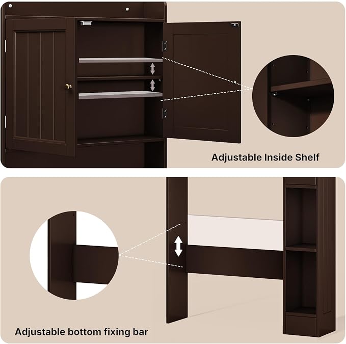 Ahomly Over The Toilet Storage Cabinet, 32.3" W, Grey - Image 5