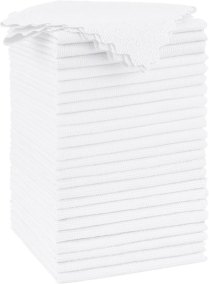 Orighty Microfiber Cleaning Cloth - 24 Pack, White Cleaning Rags 12x11 inch by AllRightinOrighty