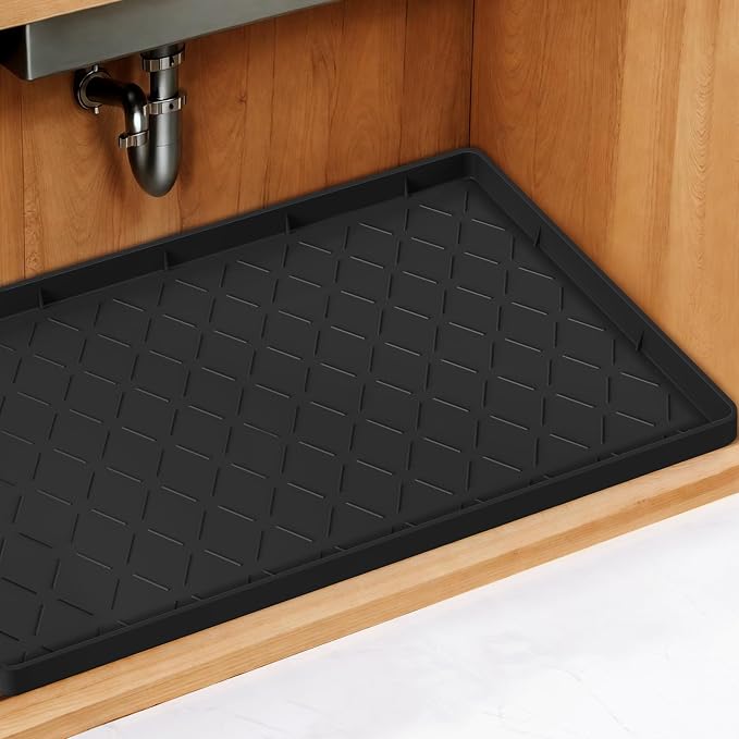 Mateeylife Under Sink Mat Kitchen Waterproof，Silicone Sink Tray 28"X19" by MateeyLife