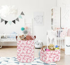 Bowknot Waterproof Laundry Hamper, Baby Nursery Hamper, Clothes Organizer Basket, Room Decor with Portable Design and Foldable (Pink Bowknot) - Image 6