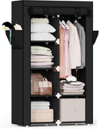 Mavivegue Portable Closet,Wardrobe Closet,Wardrobe,Portable Closets for Hanging Clothes,for Bedroom and Living Room, Black by Mavivegue