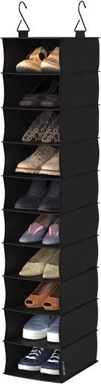 ClosetMaid 10-Shelf Fabric Hanging Shoe Storage Organizer for Closet, Charcoal Black by Unknown