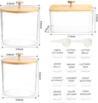 3 Pack Laundry Room Organization Storage Containers, Plastic Clear Laundry Pods Container & Dryer Sheet Holder Jars with Lids, Scoops & Labels for Detergent, Powder, Dryer Balls, Beads - Image 2
