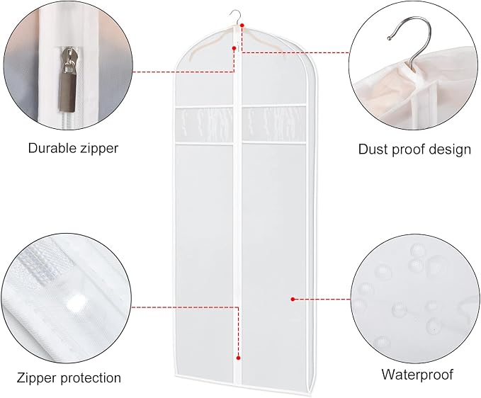 Zilink Dress Bags for Gowns Long Garment Bags for Long Dresses 72 in, 4Pack - Image 5