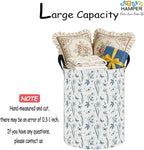 62L Blue Floral Butterfly Waterproof Laundry Hamper with Durable Leather Handle,Kids Collapsible Storage Basket for Nursery,Playroom, Bedroom(Indigo Flowers） - Image 4