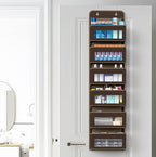 Simple Houseware 6 Clear Window Pocket Over Door Hanging Organizer, Brown - Image 5