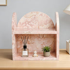 DUANYAN Marble Shelf Bathroom Counter Organizer and Storage 2-Tier Pink - Image 6