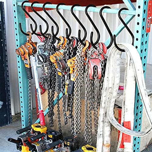 DINGEE 6 Inch Heavy Duty S Hooks, Large S Hook for Hanging Plants, Vinyl Coated S Hook 6 Pack Sturdy Non Slip Black S Hooks for Hanging Closet,Bird Feeders,Kitchen,Large Object,Garden Tools - Image 3