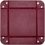 UnionBasic Small Jewelry Tray for Rings Watches Earrings, Entryway Catchall Caddy for Coins Keys Change, Nightstand Bedside Valet Holder, Trays for Electronic Gadgets, Lychee Burgundy - Image 7