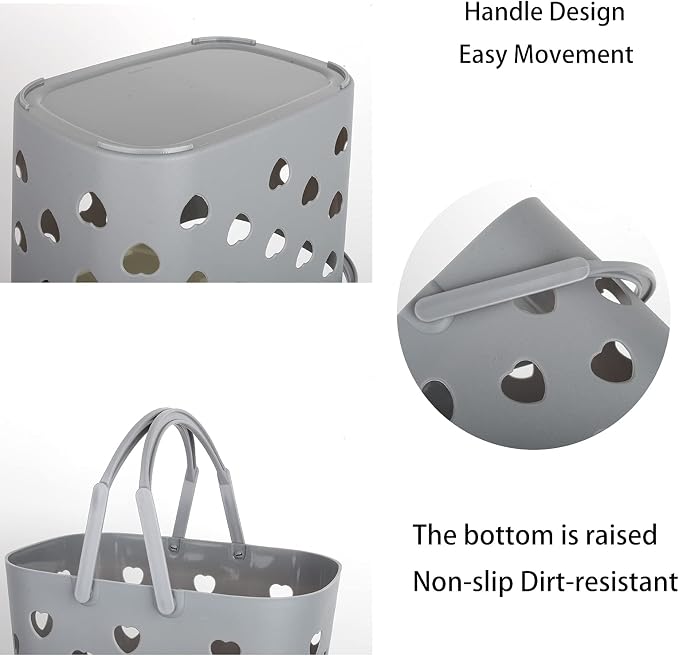 Portable Shower Caddy with Handle Plastic Shower Basket, 2 Pack, Grey - Image 5