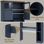 Vabches Over The Toilet Storage Cabinet with Doors & Paper Holder, Blue - Image 7