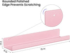 upsimples 4 Pcs 15" Acrylic Shelves for Wall Decor and Display, Pink - Image 3