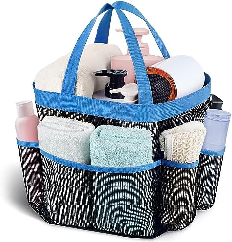 Mesh Shower Caddy Portable - 9 Pockets, Shower Bag for Dorm Room Camping by Attmu