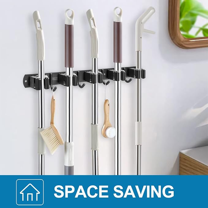 IMILLET 2 Pack Broom Holder Wall Mount, Heavy Duty Garage Organization - Image 7