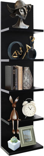 Homaterial 5 Tier Wall Shelf, Wall Mounted Shelves Unit for Living Room Bedroom, Floating Shelves Decor Organizer Tall, Black by Homaterial