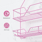 TreeLen Pink Shower Caddy Over Shower Head, Pink Bathroom Accessories, Gift for Girlfriend, Wife, Little Girl - Image 4