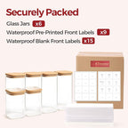 Glass Pantry Storage Containers with Lids 1/1.6 Qt 6 Pack Square - Image 8