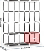 Mavivegue Portable Closet, 50 Inch Wardrobe Closet, Portable Closets for Hanging Clothes with 3 Hanging Rods and 6 Storage Shelves for Bedroom, Black - Image 2