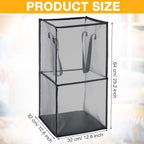 Zopeal 3 Pack Collapsible Mesh Laundry Basket, Black, Double-layer - Image 2