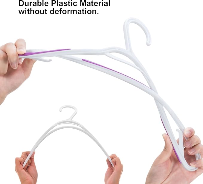 Plastic Clothes Hangers 30 Pack, Hangers with Grip Purple - Image 5