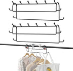 Space Saving Hangers for Clothes: 2 Pack 16 Inch 10 Hooks Magic Hanger Closet Organizer Metal Heavy Duty Hangers for Shirt Coat Pants Skirt Sorting Storage - Black by KarlliuHOMEGARDEN