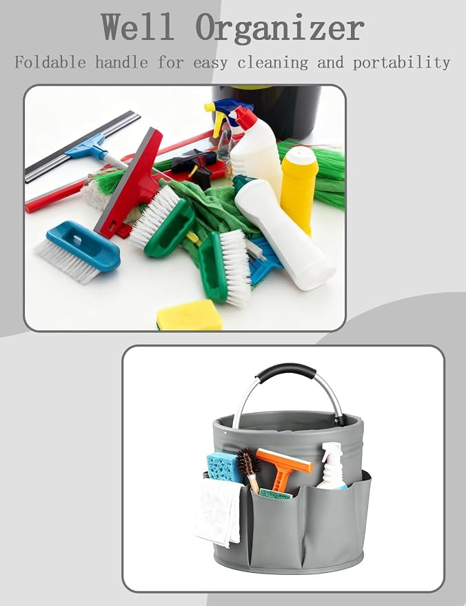 Cleaning Caddy with Handle, for Cleaning Supplies Organizer Bucket - Image 7