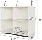 StorageWorks Hanging Closet Organizer with Rod, 4 Sections, 2 Tiers, White | Maximize Closet Space with 4 Open Sections and Built-in Rod for Hanging Clothes Below - Image 3
