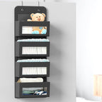 Simple Houseware 4 Clear Pocket Over Door Hanging Organizer, Dark Gray - Image 6