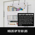 GORILLA GRIP Over The Door Organizer Storage, 5 Deep Hanging Shelves, Holds 50lbs, Closet Organizers Shelf for Bedroom, Shoes, Bathroom, Nursery, Dorm Essentials, 3 Metal Hooks, 58x15 Inches, White - Image 3