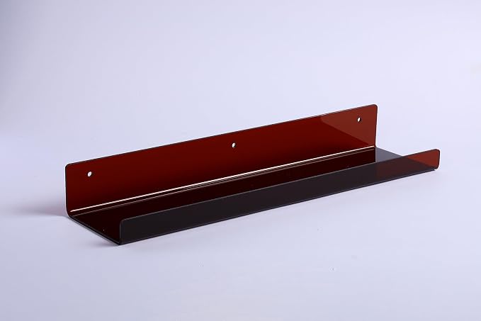 upsimples 4 Pcs 15" Acrylic Shelves for Wall Decor and Display, Brown - Image 6