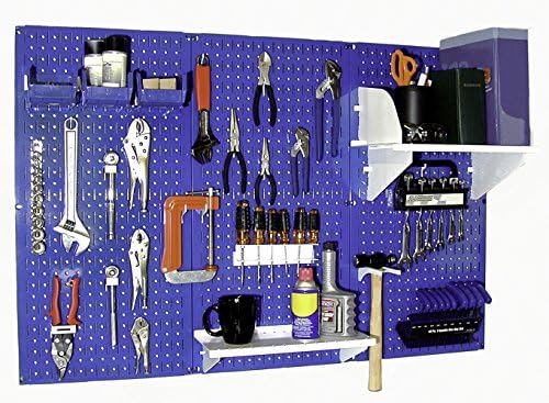Wall Control 30-WRK-400BUW Standard Workbench Metal Pegboard Tool Organizer,Blue/White by Wall+Control