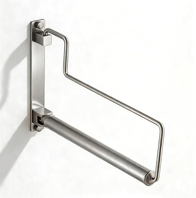 NEWRAIN Clothes Drying Rack, Laundry Racks for Drying Clothes, Wall Mounted Swing Arm Clothes Hanger for Laundry Room, Garage, Indoor & Outdoor Use,Brushed Nickel by NEWRAIN
