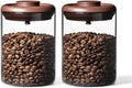 Ankou Glass Coffee Canister 900ml x 2 Jar, Airtight Food Storage Container with Pop Lid, Kitchen High Borosilicate Glass Contianers For Tea Coffee Bean Sugar by ANKOU