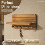 Rebee Vision Key Holder Wall Mount with 6 Hooks for Entryway, Light Brown - Image 2