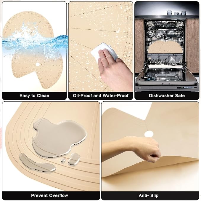 2 PCS 26" Lazy Susan Shelf Liner, Jaxbo Silicone Lazy Susan Liner for Dual Tier Pie Cut Organizer,Non-Slip Thermal Protection Mat - Image 3