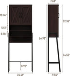 Vabches Metal Frame Over The Toilet Storage Cabinet, Espresso - Image 2