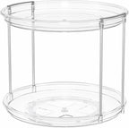 LAMU 3 Pack 2 Tier Lazy Susan Turntable Organizer 9.25'' Rotating Spice Rack Organization for Cabinet, Kitchen, Pantry, Countertop, Bathroom, Vanity, Medicine Cabinet Organizer, Clear - Image 7