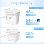 Lifewit Laundry Pods Container with Pop-up Lid, 0.72+0.5 gal, 4 Pcs - Image 4