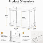 2 Tier Clear Bathroom Counter Organizer, Vanity Organizer for Skincare Makeup Perfume, Multi-Purpose Storage Shelf for Bathroom Kitchen Bedroom - Image 6